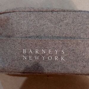 Barneys New York Gray Wool Toiletry Bag